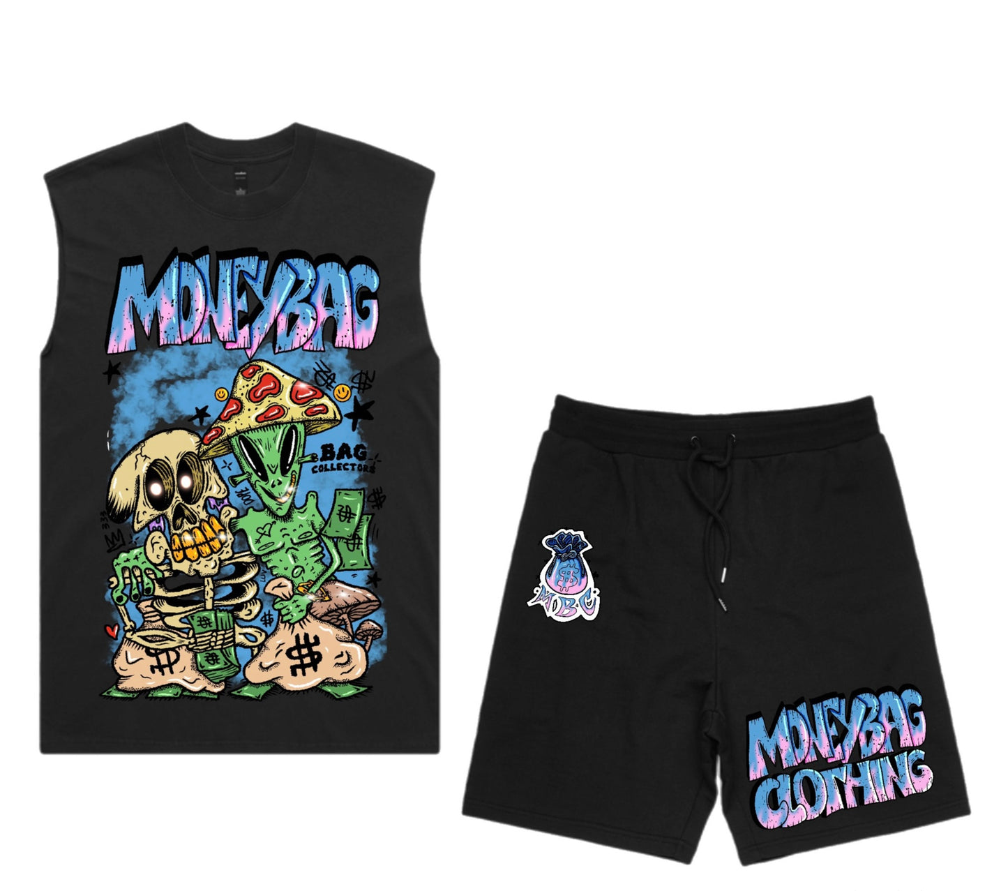 Graphic tank top shorts set