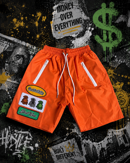 Money Bag embroidered patches windbreaker shorts