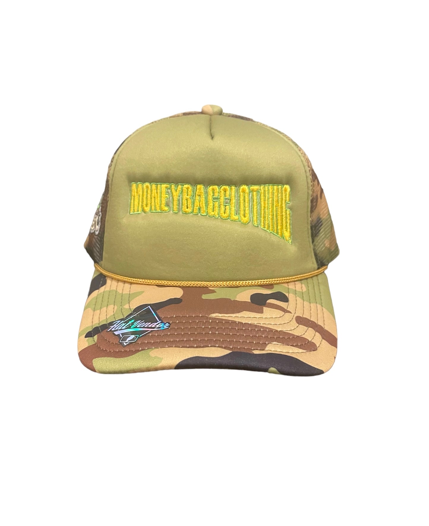 Money bag Camo snap back trucker hat